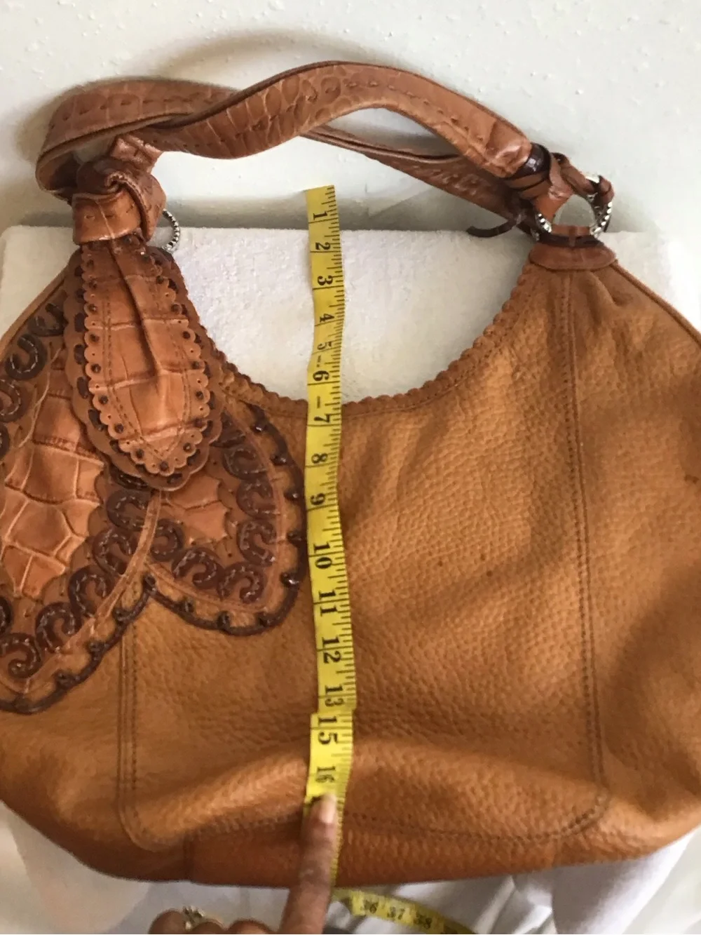 Brighton Women’s Deep Tan Leather Hobo Bag with Heart Charm